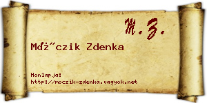 Móczik Zdenka névjegykártya
